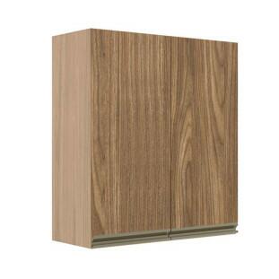 Módulo Armário Aéreo 88x80x34cm 2 Portas 100% MDF Cozinha Modulada Gold J Robel Hanover/Amendoeira BP