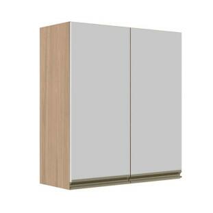 Módulo Armário Aéreo 88x80x34cm 2 Portas 100% MDF Cozinha Modulada Gold J Robel Hanover/Branco Matte