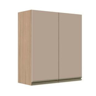 Módulo Armário Aéreo 88x80x34cm 2 Portas 100% MDF Cozinha Modulada Gold J Robel Hanover/Fendi Matte