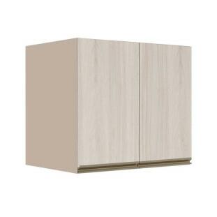 Módulo Armário Aéreo 68x80x56cm 2 Portas 100% MDF Cozinha Modulada Gold J Robel Fendi/Aspen