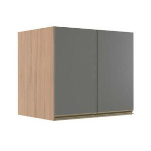 Módulo Armário Aéreo 68x80x56cm 2 Portas 100% MDF Cozinha Modulada Gold J Robel Hanover/Cinza Matte