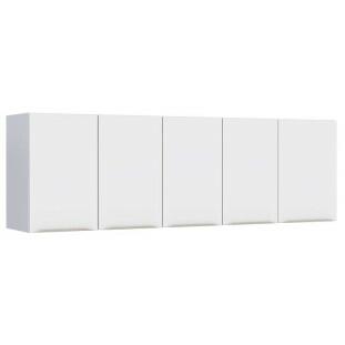 Armário Aéreo de Aço Para Pia 180cm 5 Portas Flora Cozimax Branco