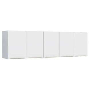 Armário Aéreo de Aço Para Pia 200cm 5 Portas Flora Cozimax Branco