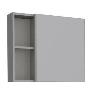 Espelho Para Banheiro de Aço 1 Porta 60x51x14cm Ameixa 60 Cozimax Cinza