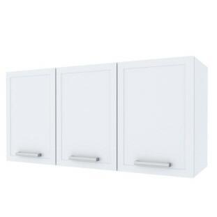 Armário Aéreo de Cozinha 3 Portas Apolo Flat 120 Cozimax Branco
