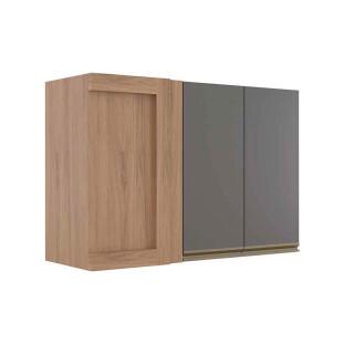 Módulo Armário Aéreo 68x100x34cm Canto Reto 100% MDF Cozinha Modulada Gold J Robel Hanover/Cinza Matte Módulo Armário Aéreo 68x100x34cm Canto Reto 100% MDF Cozinha Modulada Gold J Robel Hanover/Cinza Matte
