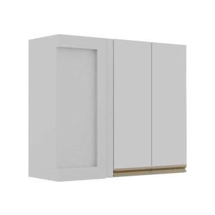 Módulo Armário Aéreo 88x100x34cm Canto Reto 100% MDF Cozinha Modulada Gold J Robel Branco/Branco Matte