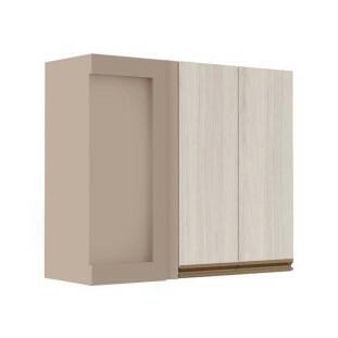 Módulo Armário Aéreo 88x100x34cm Canto Reto 100% MDF Cozinha Modulada Gold J Robel Fendi/Aspen