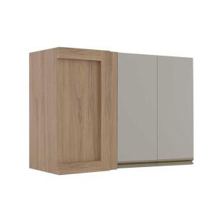 Módulo Armário Aéreo 68x100 Canto Reto Direito 100% MDF Cozinha Modulada Gold Robel Hanover/Fendi