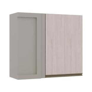 Módulo Armário Aéreo 88x100 Canto Reto Direito 100% MDF Cozinha Modulada Gold Robel Fendi/Aspen