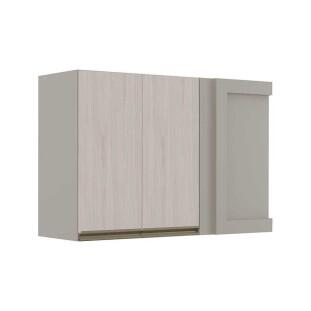 Módulo Armário Aéreo 68x100 Canto Reto Esquerdo 100% MDF Cozinha Modulada Gold Robel Fendi/Aspen