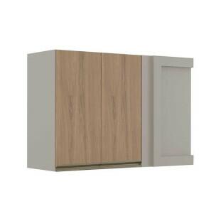 Módulo Armário Aéreo 68x100 Canto Reto Esquerdo 100% MDF Cozinha Modulada Gold Robel Fendi/Hanover