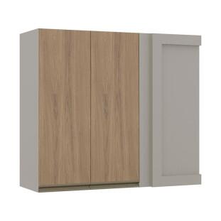 Módulo Armário Aéreo 88x100 Canto Reto Esquerdo 100% MDF Cozinha Modulada Gold Robel Fendi/Hanover