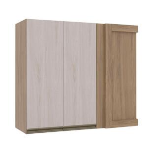 Módulo Armário Aéreo 88x100 Canto Reto Esquerdo 100% MDF Cozinha Modulada Gold Robel Hanover/Aspen