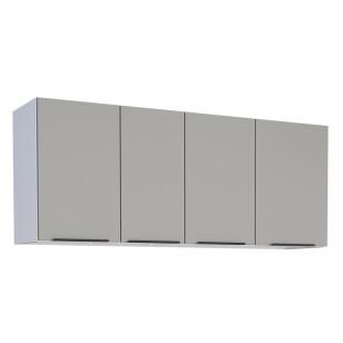 Armário Aéreo de Cozinha Aço 4 Portas Júpiter 140 Cozimax Cinza Argila