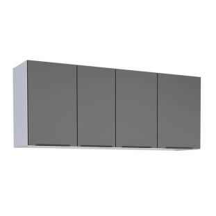 Armário Aéreo de Cozinha Aço 4 Portas Júpiter 140 Cozimax Preto