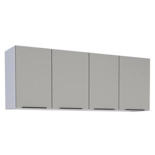 Armário Aéreo de Cozinha Aço 4 Portas Júpiter 150 Cozimax Cinza Argila