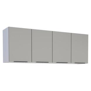 Armário Aéreo de Cozinha Aço 4 Portas Júpiter 160 Cozimax Cinza Argila