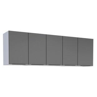 Armário Aéreo de Cozinha Aço 5 Portas Júpiter 180 Cozimax Preto