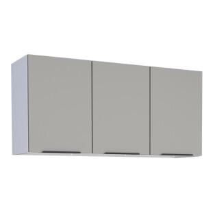 Armário Aéreo de Cozinha Aço 3 Portas Júpiter 120 Cozimax Cinza Argila