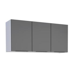 Armário Aéreo de Cozinha Aço 3 Portas Júpiter 120 Cozimax Preto