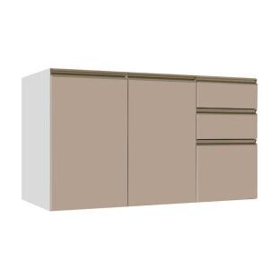 Módulo Balcão 120cm 3 Gavetas 2 Portas 100% MDF Cozinha Modulada Gold J Robel Branco/Fendi Matte Módulo Balcão 120cm 3 Gavetas 2 Portas 100% MDF Cozinha Modulada Gold J Robel Branco/Fendi Matte