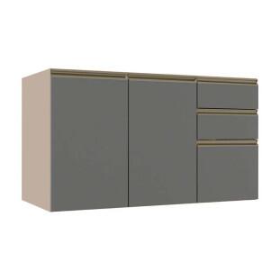 Módulo Balcão 120cm 3 Gavetas 2 Portas 100% MDF Cozinha Modulada Gold J Robel Fendi/Cinza Matte Módulo Balcão 120cm 3 Gavetas 2 Portas 100% MDF Cozinha Modulada Gold J Robel Fendi/Cinza Matte
