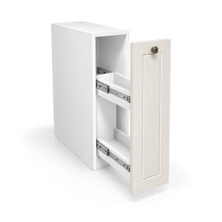 Módulo Balcão 20x68x56cm Com Porta Tempero 100% MDF Cozinha Provence Robel Branco/Off White Matte