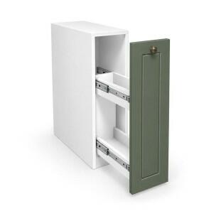 Módulo Balcão 20x68x56cm Com Porta Tempero 100% MDF Cozinha Provence Robel Branco/Salvia Matte