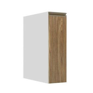 Módulo Balcão 20cm 1 Porta 100% MDF Cozinha Modulada Gold J Robel Branco/Amendoeira BP