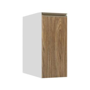 Módulo Balcão 30cm 1 Porta 100% MDF Cozinha Modulada Gold J Robel Branco/Amendoeira BP