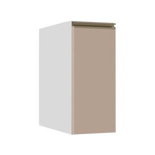 Módulo Balcão 30cm 1 Porta 100% MDF Cozinha Modulada Gold J Robel Branco/Fendi Matte