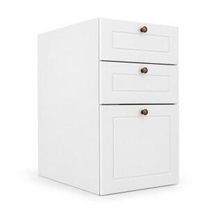 Módulo Balcao 35x68x56cm 3 Gavetas 100% MDF Cozinha Provence Robel Branco/Branco Matte