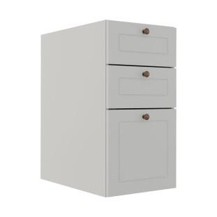 Módulo Balcao 35cm 3 Gavetas 100% MDF Cozinha Modulada Provence Robel Branco/Branco Matte