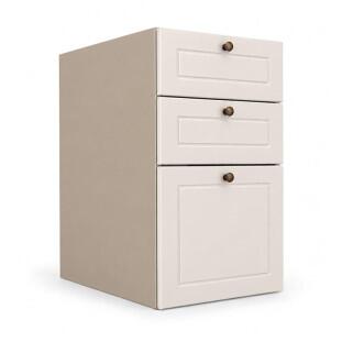 Módulo Balcao 35x68x56cm 3 Gavetas 100% MDF Cozinha Provence Robel Fendi/Off White Matte