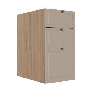 Módulo Balcao 35cm 3 Gavetas 100% MDF Cozinha Modulada Provence Robel Hanover/Fendi Matte