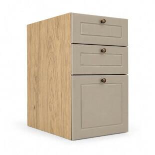 Módulo Balcao 35x68x56cm 3 Gavetas 100% MDF Cozinha Provence Robel Hanover/Fendi Matte
