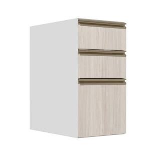 Módulo Balcão 35cm 3 Gavetas 100% MDF Cozinha Modulada Gold J Robel Branco/Aspen