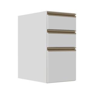 Módulo Balcão 35cm 3 Gavetas 100% MDF Cozinha Modulada Gold J Robel Branco/Branco Matte