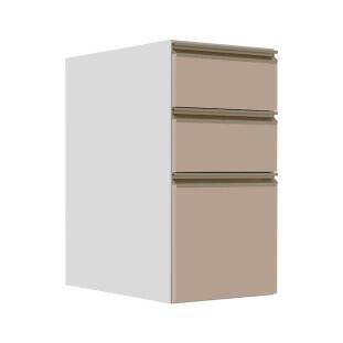 Módulo Balcão 35cm 3 Gavetas 100% MDF Cozinha Modulada Gold J Robel Branco/Fendi Matte