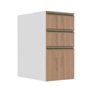 Módulo Balcão 35cm 3 Gavetas 100% MDF Cozinha Modulada Gold J Robel Branco/Hanover