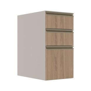 Módulo Balcão 35cm 3 Gavetas 100% MDF Cozinha Modulada Gold Robel Fendi/Hanover