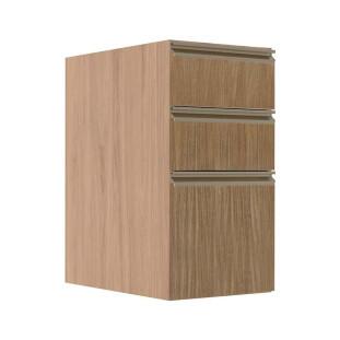 Módulo Balcão 35cm 3 Gavetas 100% MDF Cozinha Modulada Gold J Robel Hanover/Amendoeira BP