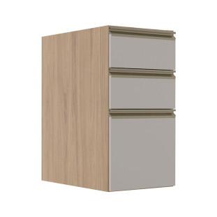Módulo Balcão 35cm 3 Gavetas 100% MDF Cozinha Modulada Gold Robel Hanover/Fendi