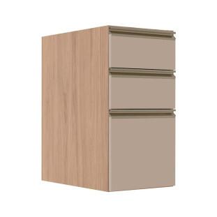 Módulo Balcão 35cm 3 Gavetas 100% MDF Cozinha Modulada Gold J Robel Hanover/Fendi Matte