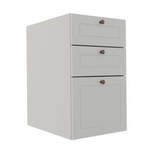 Módulo Balcao 40cm 3 Gavetas 100% MDF Cozinha Modulada Provence Robel Branco/Branco Matte