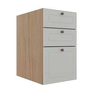 Módulo Balcao 40cm 3 Gavetas 100% MDF Cozinha Modulada Provence Robel Hanover/Branco Matte