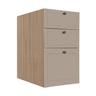 Módulo Balcao 40cm 3 Gavetas 100% MDF Cozinha Modulada Provence Robel Hanover/Fendi Matte