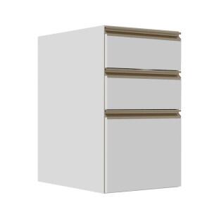 Módulo Balcão 40cm 3 Gavetas 100% MDF Cozinha Modulada Gold J Robel Branco/Branco Matte Módulo Balcão 40cm 3 Gavetas 100% MDF Cozinha Modulada Gold J Robel Branco/Branco Matte