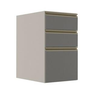 Módulo Balcão 40cm 3 Gavetas 100% MDF Cozinha Modulada Gold Robel Fendi/Cinza